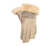 Guantes de ciclismo cálidos de invierno para mujer, de terciopelo grueso y resistente al viento, guantes de pantalla para hombre, cálidos de invierno (caqui, talla única)