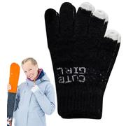 Guantes de ciclismo para mujer, guantes cálidos elásticos con dedos táctiles, equipo de ciclismo para clima frío, guantes calefactables antideslizantes para Navidad, cumpleaños