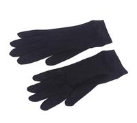 Guantes de cinco dedos transpirables para mujer, 100% seda de morera, disponibles para antiquemaduras solares, fiestas, regalo, Negro -, Talla única
