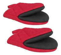 Guantes de cocina - 1 par - Cortos - Guantes térmicos aislantes - Mini guantes resistentes al calor de algodón puro
