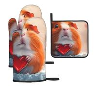 Guantes de cocina coloridos resistentes al calor con texto en inglés "A Mole With A Heart in Hand", almohadillas calientes, bonitos artículos de panadería, regalos de cocina para amantes de la cocina