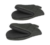 Guantes de cocina de neopreno resistentes al calor hasta 260 °C, forro de algodón extra largo para asar y asar, guantes de protección térmica de doble capa
