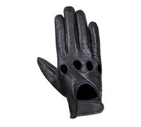 Guantes de conducción de cuero para hombre, estilo retro, cómodos, de chófer, a la moda, piel de cordero suave, Negro con agujeros, L