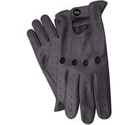 Guantes de conducción de cuero sin forro para hombre estilo retro vintage hechos de suave piel de vacuno, cordón clásico 4 agujeros para nudillos, guantes en 6 colores diferentes (Negro, XXL)