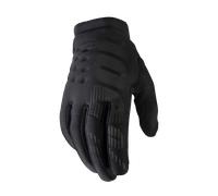 100% Brisker Guantes de bicicleta para jóvenes, negro, tamaño S