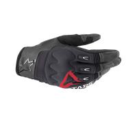 Alpinestars Techdura Guantes de motocross, negro-gris-rojo, tamaño 2XL para Hombres