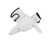 Guantes de cuero de seguridad para soldadura con protección contra la penetración del calor y cierre de muñeca, diseñados para trabajos de jardín y tareas de procesamiento mecánico (blanco)