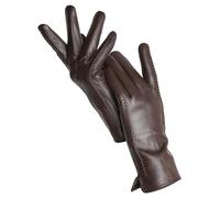Guantes De Cuero Para Mujer Guantes De Piel De Oveja For Mujer, Cálidos For Invierno, Además De Terciopelo, Cortos, Finos, For Conducir, Color, Guantes De Cuero For Mujer Para Mujer(Brown,6.5)