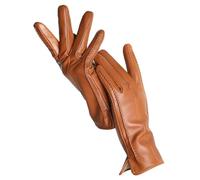 Guantes De Cuero Para Mujer Guantes De Piel De Oveja For Mujer, Cálidos For Invierno, Además De Terciopelo, Cortos, Finos, For Conducir, Color, Guantes De Cuero For Mujer Para Mujer(Mustard,7)