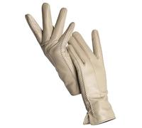 Guantes De Cuero Para Mujer Guantes De Piel De Oveja For Mujer, Cálidos For Invierno, Además De Terciopelo, Cortos, Finos, For Conducir, Color, Guantes De Cuero For Mujer Para Mujer(Light beige,8.5)