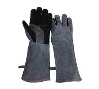 Guantes de cuero resistentes al calor, 662℉-932℉, con manga larga aislada papel aluminio, for barbacoa, accesorio herramienta soldadura Tig