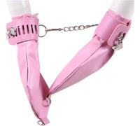 Guantes de cuero suave con cerradura y anillo en D, esposas, guantes, disfraz fetiche para cosplay de mascotas