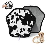Guantes de depilación de mascotas con estampado de vaca para gatos, perros, animales, reutilizables, electrostáticos, herramienta de cepillo para sofá, ropa, alfombra, muebles, asiento de coche, 2