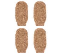 Guantes de Ducha Exfoliantes 4 Piezas de Lino para Cuerpo y Rostro