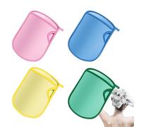 Guantes de ducha - Guantes de lavado corporal 4 reutilizables, paños exfoliantes, secado rápido, suave, reutilizables, calidad spa, piel sensible, limpieza en seco, niño y niña
