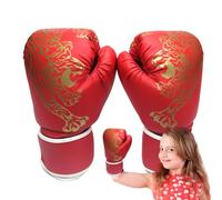 Guantes de entrenamiento de boxeo: equipo de combate con huella de tigre, envolturas de mano Thai, Practice Mitts | Estructura de relleno duradera que absorbe los impactos, soporte para correa de