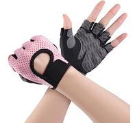 Guantes de entrenamiento para mujer, guantes de gimnasio sin dedos, con silicona antideslizante, guantes deportivos transpirables para crossfit, culturismo, ciclismo, gimnasio, entrenamiento de fuerza