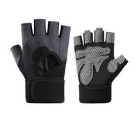 Guantes de entrenamiento transpirables con absorción de impactos, guantes de medio dedo con muñequera para fitness, ciclismo, levantamiento de pesas, fitness para exteriores