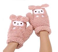 Guantes de equitación para otoño e invierno, 23 cm de longitud, guantes de esquí cálidos para niños y alumnas, guantes cálidos de felpa para mujer
