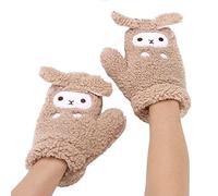 Guantes de equitación para otoño e invierno, 23 cm de longitud, guantes de esquí cálidos para niños y alumnas, guantes cálidos de felpa para mujer