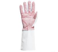 Guantes de esgrima para espada de aluminio, algodón de nailon transpirable con palma texturizada antideslizante, entrenamiento acolchado que absorbe los golpes, soporte de muñeca ajustable, ajuste