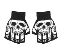 Guantes de esqueleto de Halloween con medio dedo brillante, Mueca , Siehe Beschreibung