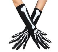 Guantes de esqueleto de Halloween, Guantes de hueso fantasma de la garra del cráneo para accesorios de la fiesta de cosplay de Halloween, guantes de huesos de calavera para disfraz de Halloween (A)
