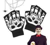 Guantes de esqueleto de Halloween que brillan en la oscuridad, Gran mueca, Refer to description