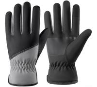 Guantes de esquí de invierno para hombres y mujeres con forro polar térmico, tela impermeable, resistente al viento y diseño compatible con pantalla táctil para uso en exteriores (negro)