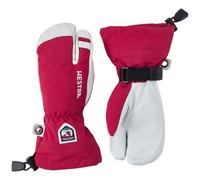 Guantes de esquí Hestra Army Leather Heli Ski, 3 dedos, junior, rojo 5 Red