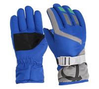 Guantes de esquí para niños, guantes de nieve ajustables a prueba de viento, impermeables, cálidos, antideslizantes, para niños, invierno, para snowboard, trineo, ciclismo, L, azul, nieve para niña