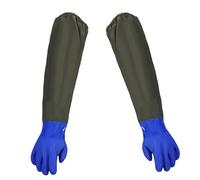 Guantes de Estanque, Pond Gloves, Guantes Largos de Trabajo Impermeables con Chorro de Arena de PU, 70 cm, 1 Par (Azul)