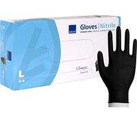 Guantes de examen, ABENA Classic Sensitive, L, negro, nitrilo, sin polvo