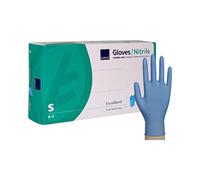 Guantes de examen, ABENA Excellent, S, azul, nitrilo, sin polvo