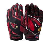 Guantes de f tbol americano Wilson NFL Stretch Fit - Arizona - Juvenil (WTF9327AZ)