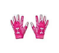 Guantes de f tbol Under Armour F8 para hombre (654) / Rosa tropical / Plateado metalizado (talla XL)