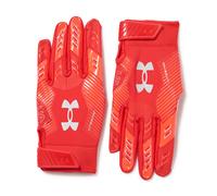 Guantes de ftbol Under Armour F9 Nitro para hombre (600) rojo/beta/plateado metlico mediano