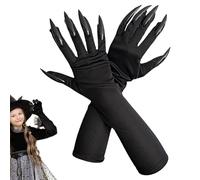 Guantes de garra de gato - Guantes de garra de uñas largos negros | Guantes de garras de gato | Garras largas negras - Tejido brillante Accesorios de ropa para carne, fiestas de Halloween, juegos