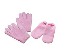 Guantes de Gel Hidratante Rosa, 2 Pares, Algodón y Gel, para Manos | Calcetines de Spa, Aceites Esenciales, Reparador Seco y Agrietado, Mujeres y Hombres, Navidad y Año