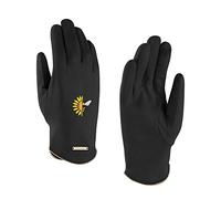 Guantes de girasol y abeja para clima frío, forro cálido, guantes de piel de ante para pantalla táctil para mujer, estilo negro