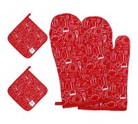 guantes de horno con 2 almohadillas de disco, guantes para hornear, talla universal, guantes para barbacoa, guantes para chimenea con agarra