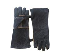 Guantes de Horno de Piel de Vaca Negros Resistentes al Calor