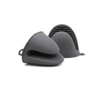 Guantes de Horno de Silicona Gruesa para ollas, Mini Manoplas de Horno, Resistentes al Calor, para Hornear, cocinar, Asar a la Parrilla (Gris)