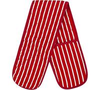 Guantes de horno dobles acolchados a rayas resistentes al calor, guantes de horno resistentes al calor, guantes de horno 100% algodón para hornear y cocinar, guantes rojos para horno