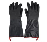Guantes de horno para cocinar y barbacoa con neopreno resistente al calor, material resistente al aceite, palma antideslizante y forro de algodón para un uso cómodo (17.7 pulgadas)