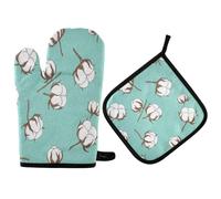 Guantes De Horno Y Agarraderas 2Pcs Flower De Cogollos De Algodón | Guantes De Horno Y Agarraderas 2Pcs Suave Mitts And Pot Holders Para Cocinar Guante Cocina Juegos