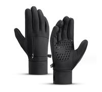 Guantes de invierno cálidos para correr y andar en bicicleta - Manoplas térmicas negras para esquí y ciclismo en clima frío para hombre y mu