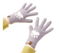 Guantes de invierno cálidos para mujer con pantalla táctil, guantes térmicos de punto trenzado de lana con forro polar para clima frío.