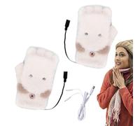 Guantes de invierno con calefacción, guantes calefactados para hombre, guantes calentados por USB de punto | Guantes de esquí de medio dedo calentador de manos, para ciclismo, conducción, senderismo