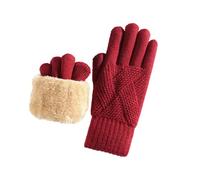 Guantes de invierno con pantalla táctil de doble capa de forro polar para clima frío, para mujer, senderismo, snowboard, clima frío